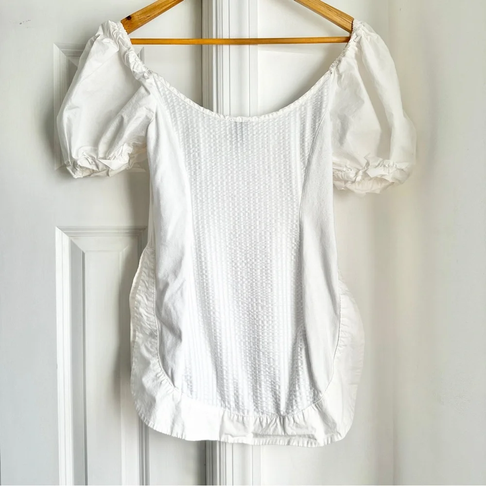 Anthro Maeve Puff Sleeve Sweetheart Top